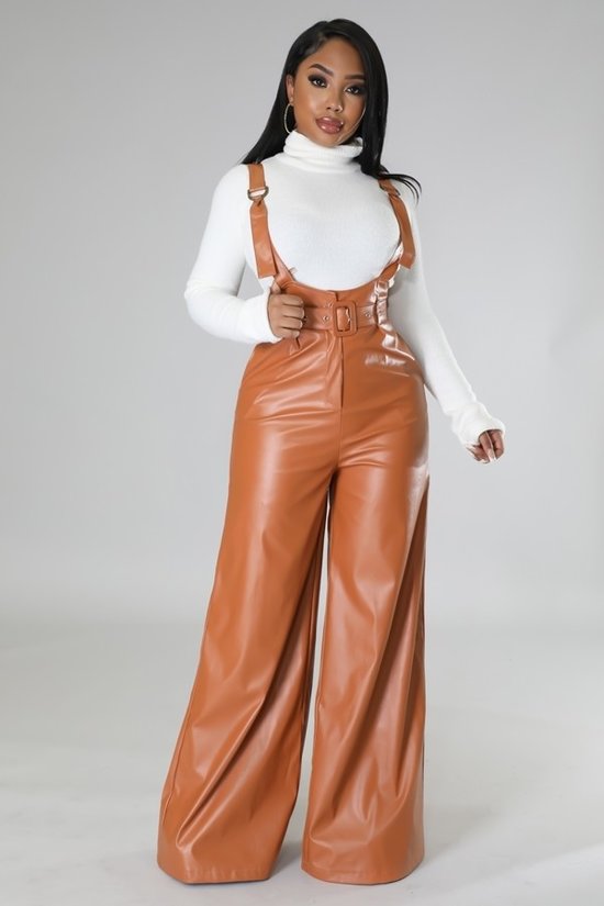 The Love it Faux Leather Jumpsuit